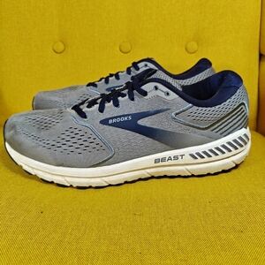 Brooks Beast 20 Blue Grey Athletic Running Sneaker Men's Shoe Size 12 Wide (2E)